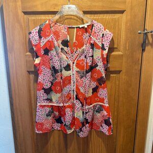 Daniel Rainn Floral Capped Sleeve Blowse (size S)